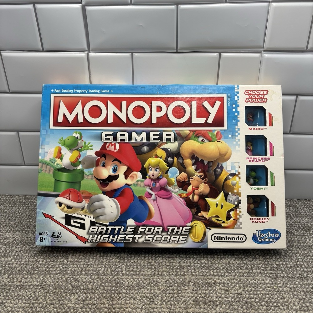 Monopoly Gamers Edition Super Mario Princess Donkey Kong Complete Family Fun